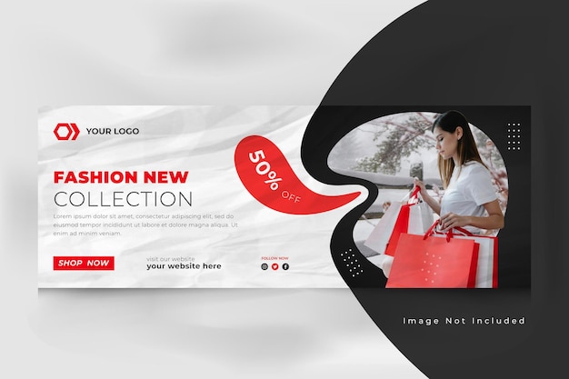 Fashion sale social media facebook cover design template