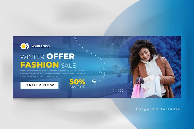 Fashion sale social media facebook cover design template