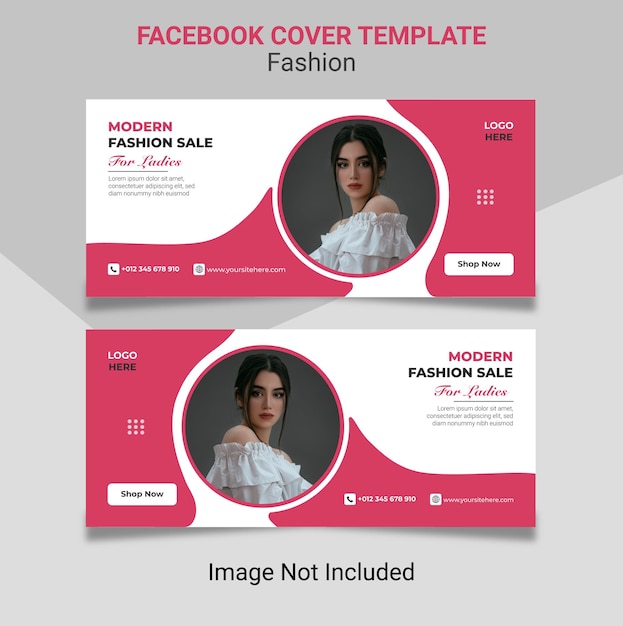 Fashion sale social media Facebook cover design template.