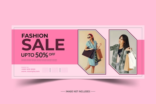 Fashion sale social media Facebook cover template and web banner design