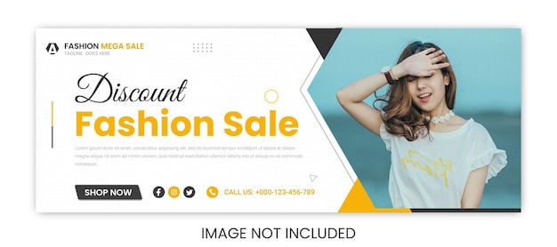 Vector fashion sale social media facebook cover template