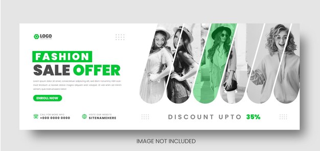 Fashion sale social media facebook cover or web banner design template