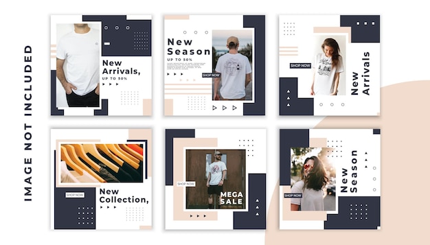 Vettore modello di feed di vendita di moda per social media modello di social media