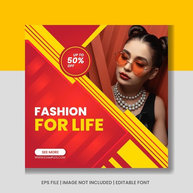 Fashion sale social media instagram post banner template
