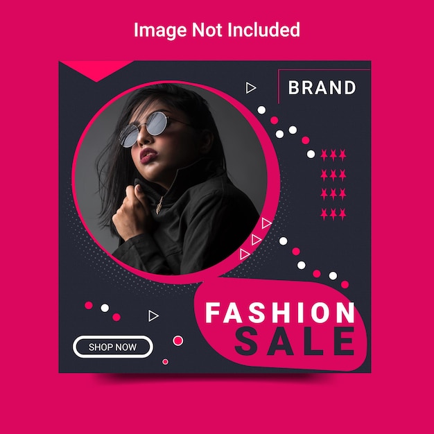 Modello di post design di instagram di social media di vendita di moda e banner web