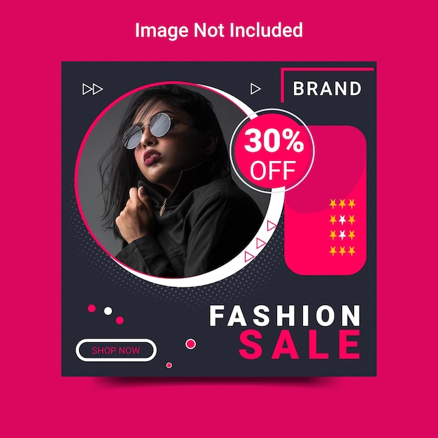 Fashion  sale social media instagram post design template &amp; web banner