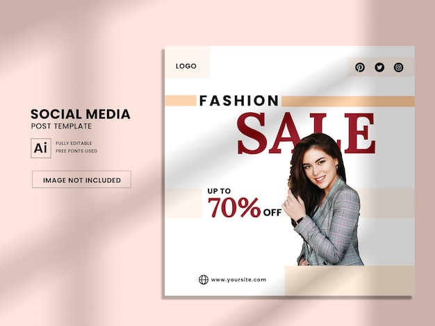 Fashion sale social media instagram post template Premium Vector