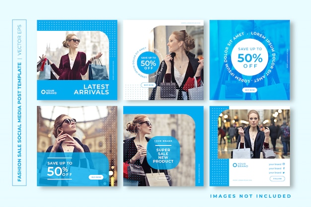 Fashion sale social media instagram post template