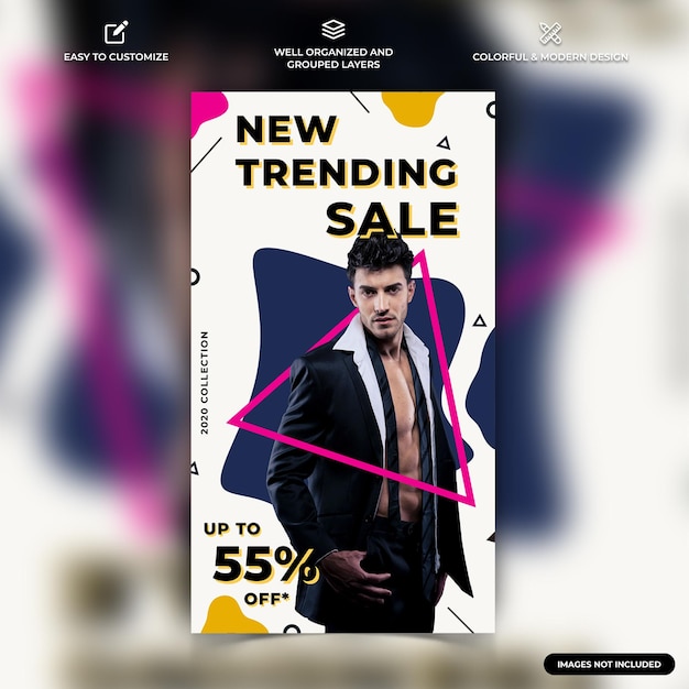 Fashion sale social media instagram post template