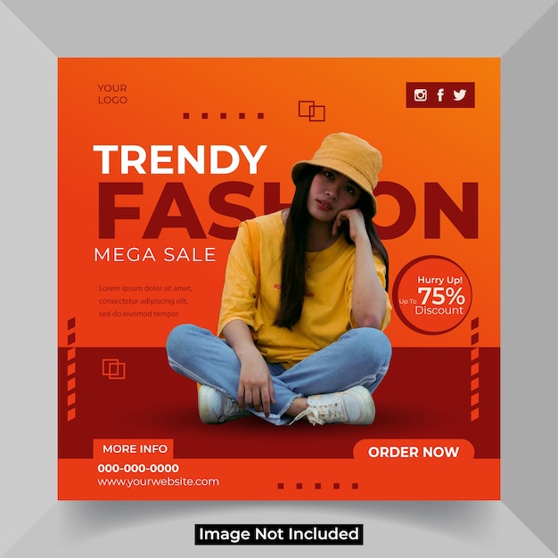 Fashion sale social media instagram post template