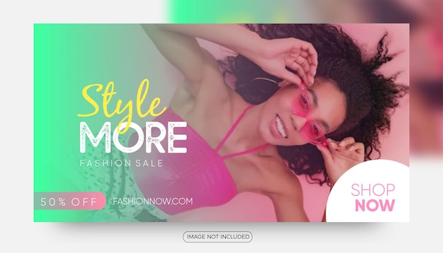 Fashion sale social media marketing offer banner template