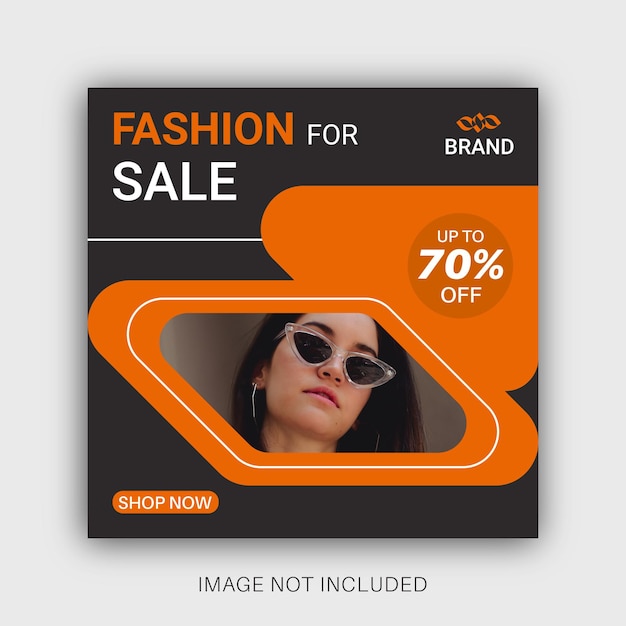 Модная распродажа в социальных сетях или шаблон поста в instagram