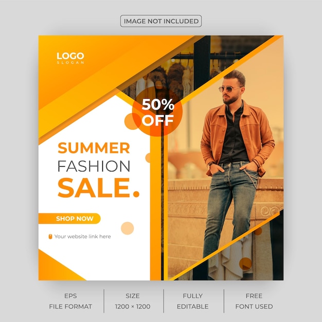 Fashion sale social media post design and Instagram banner template