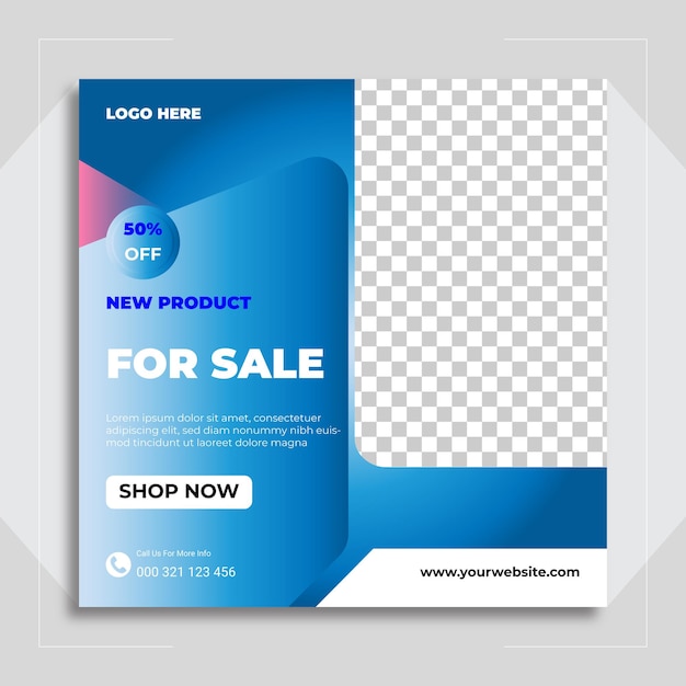 Fashion sale social media post design and promotional web banner template