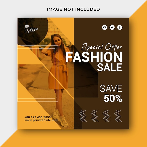 Fashion Sale social media post design template