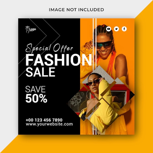 Fashion Sale social media post design template