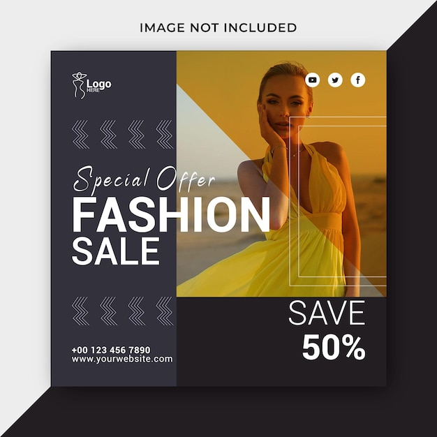 Fashion Sale social media post design template