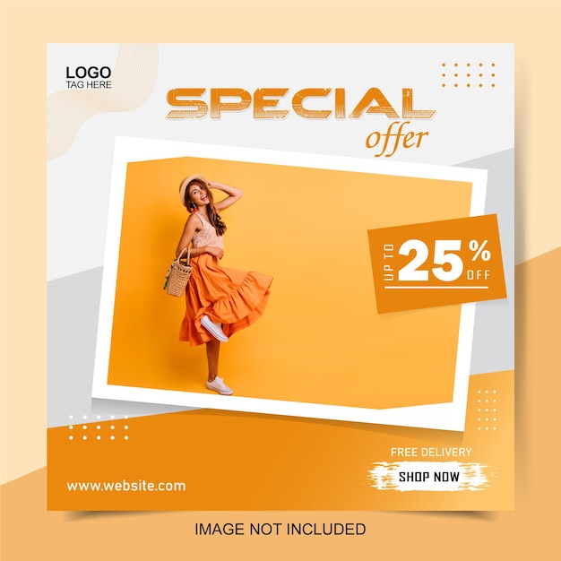 Vector fashion sale social media post design template