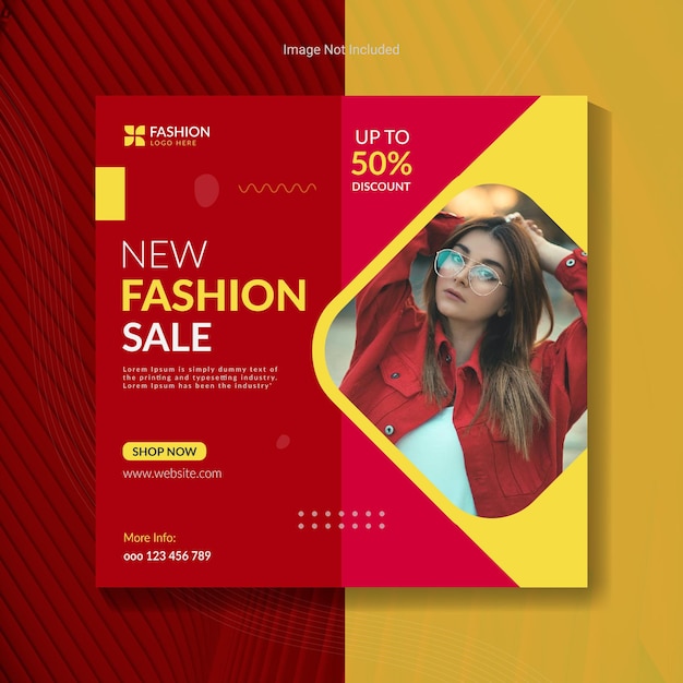 Fashion sale social media post design template