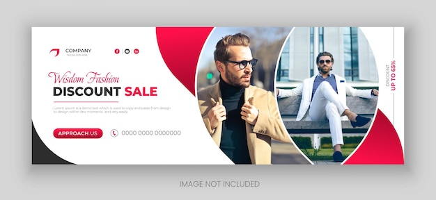 Fashion sale social media post facebook cover design template