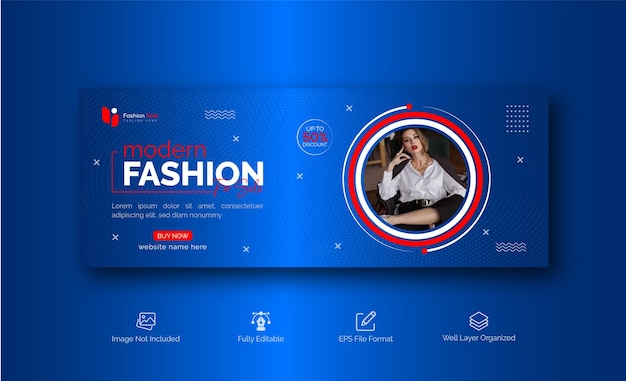 Fashion sale social media post or facebook cover template
