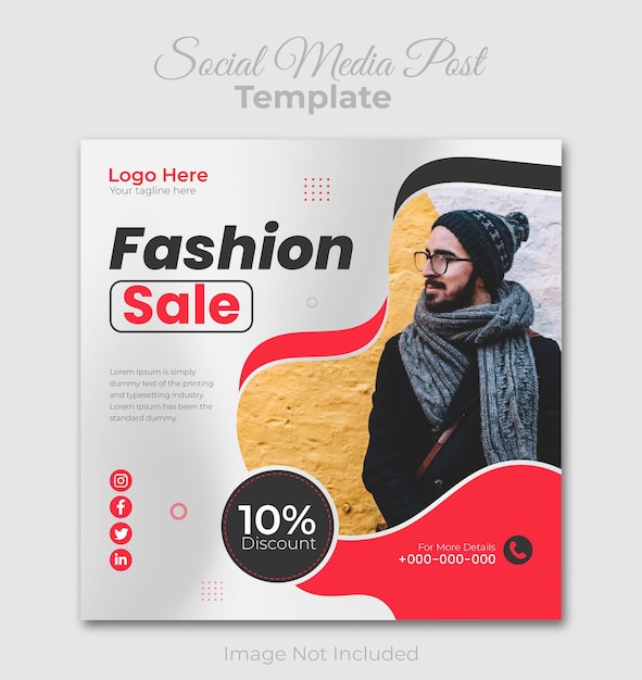 Fashion sale social media post or Facebook post template