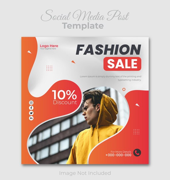 Fashion sale social media post or Facebook post template