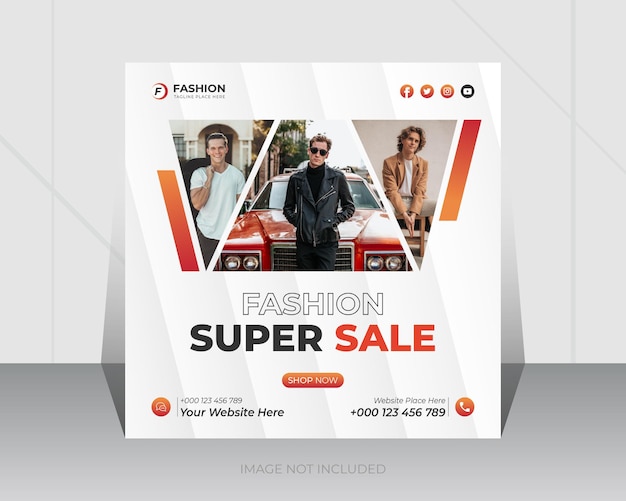 Vector fashion sale social media post or instagram banner design template