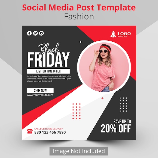 Fashion sale social media post or instagram banner template design