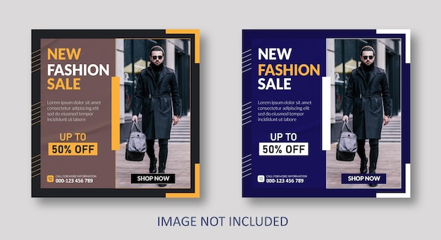 Fashion sale social media post and instagram banner template