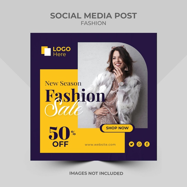 Fashion sale social media post, Instagram template