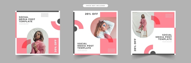 Vector fashion sale social media post template collection