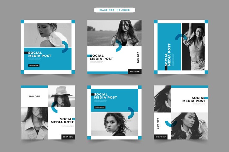 Vector fashion sale social media post template collection