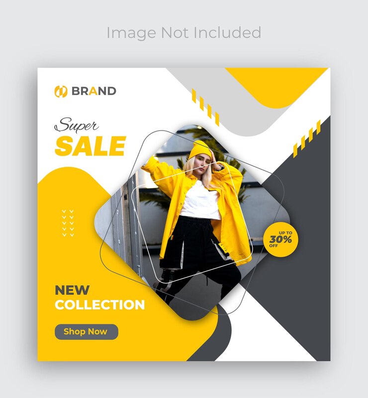 Vector fashion sale social media post template design