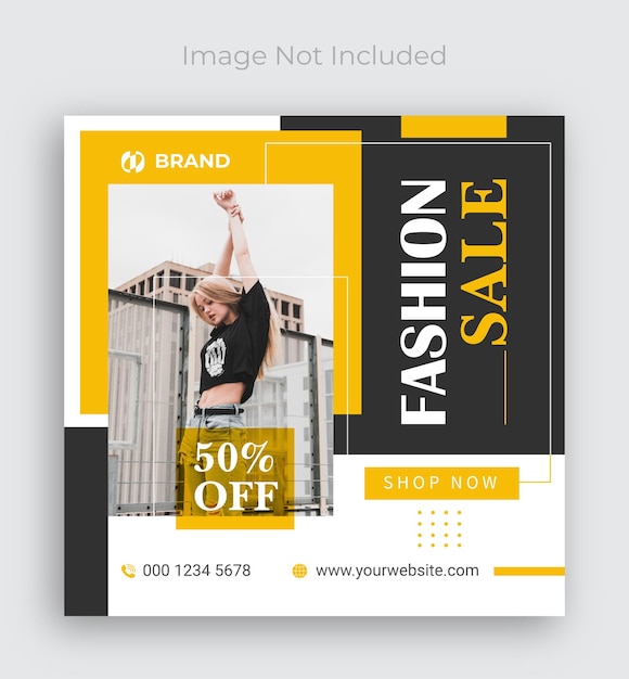 Fashion sale social media post template design