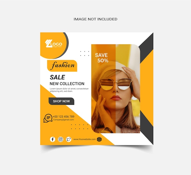 Fashion Sale Social Media Post Template Design