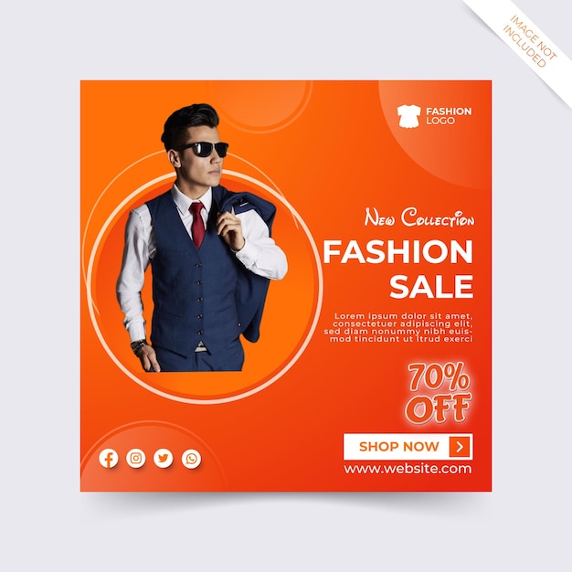 Fashion sale social media post template and  instagram post