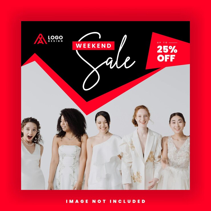 Vector fashion sale social media post template set