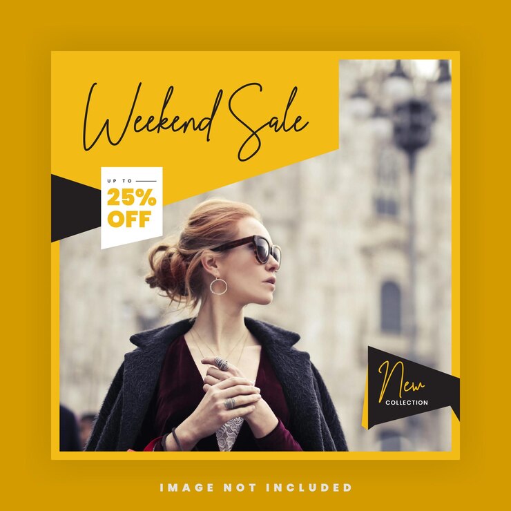 Vector fashion sale social media post template set