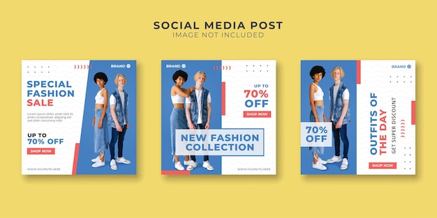 Vector fashion sale social media post template