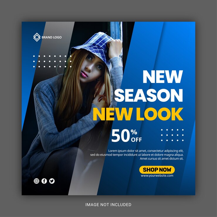 Vector fashion sale social media post template