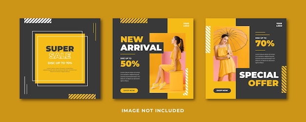 Vector fashion sale social media post template