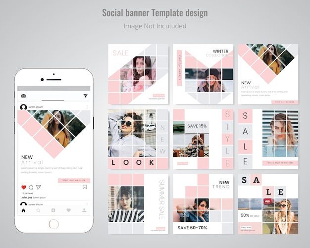 ファッションセールソーシャルメディア投稿テンプレート