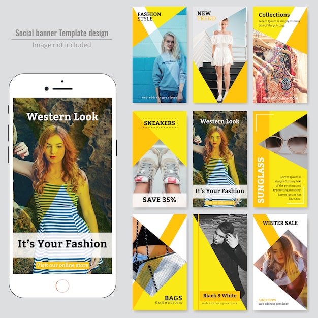 Vector fashion sale social media post template