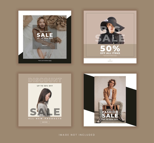 Premium Vector | Fashion sale social media post template