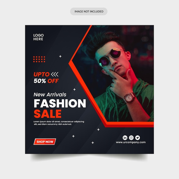 Premium Vector | Fashion sale social media post template