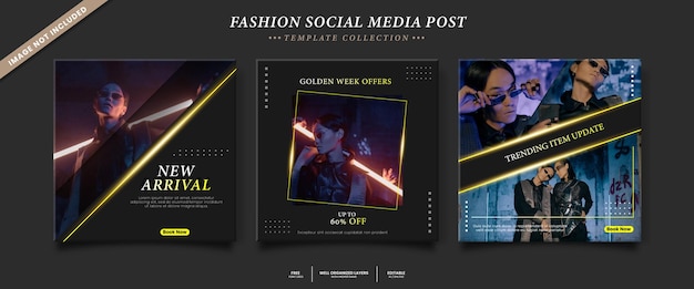 Vector fashion sale social media post template