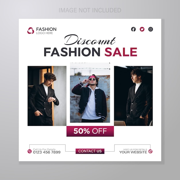 Fashion sale social media post template