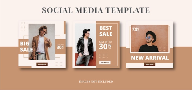 Fashion sale social media post templates banner
