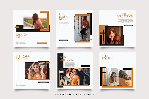 Fashion sale social media post templates collection